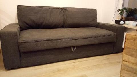 sofa, kanapa ikea vilasund antracyt 3 osobowa z funkcją spania