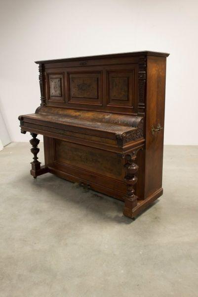 Pianino WOLFRAM do renowacji PIĘKNY antyczny mebel