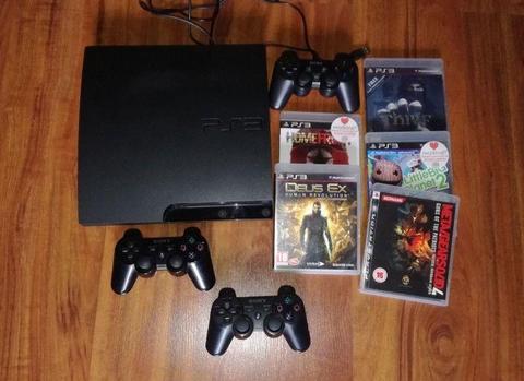 Konsola PS3 slim 160 GB 3 pady gry