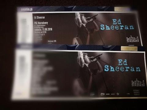 Ed sheeran 11.08 - 2 bilety G29
