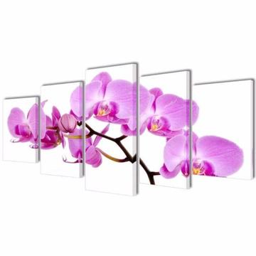 Zestaw obrazów Canvas 200 x 100 cm Orchidea (241571)