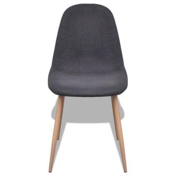 vidaXL Krzesła do jadalni, 2 szt., żelazne nogi, tkanina, ciemnoszare (242090)