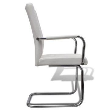 vidaXL Krzesła do jadalni ze sztucznej skóry, 2 szt., białe (240994)