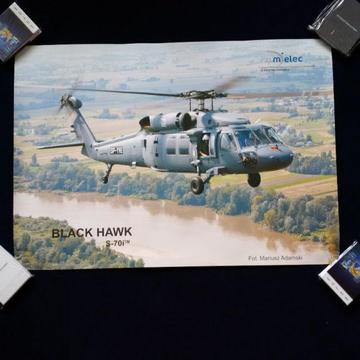 Plakat lotniczy Black Hawk S-70i (niebieski)