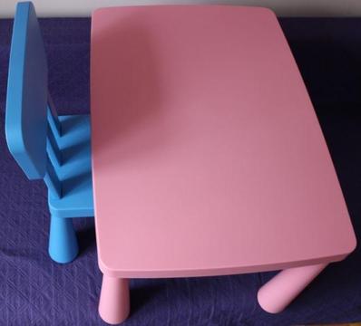 Mebelki IKEA z serii MAMMUT - stolik i krzesełko - stan jak nowe tanio Warszawa