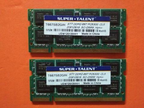 DDR2 2x2GB SO-DIMM Hynix laptop ram kość wysyłka gratis