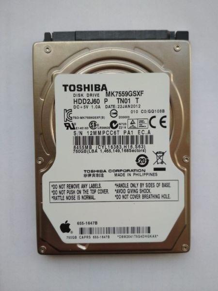 NOWY Dysk 750 GB Toshiba 2.5