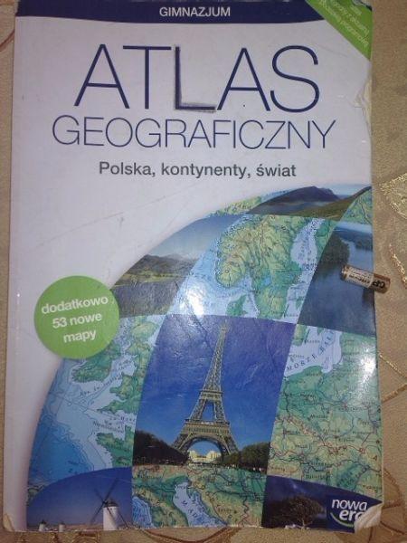 Atlas geograficzny Polska, kontynenty, świat - gimnazjum Nowa Era