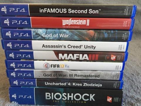 Sprzedam komplet 9 gier na PS4