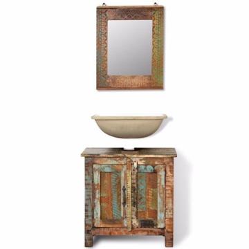 Drewniana szafka łazienkowa z lustrem (241134)