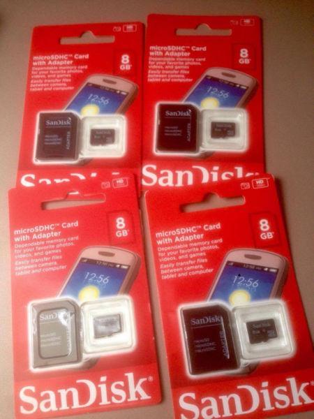 Karty Pamięci microSDHC SanDisk 8gb + ADAP