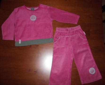 Bluzka i spodnie welurowe komplet Coccodrillo roz. 80 (92)