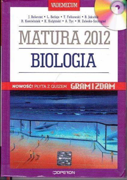 Biologia rozszerzona - Vademecum matura 2012 + płyta z quizem, wydawnictwo Operon