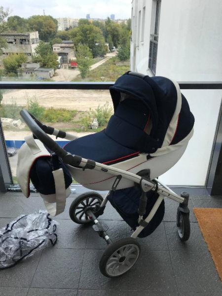 Anex sport 2 w 1 granatowy z fotelikiem i bazą cybex aton 2 gratis