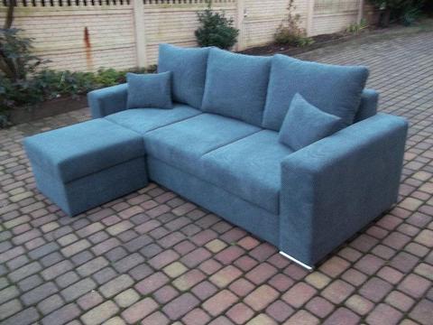 Kanapo-sofa narożna/dostawiana pufa/sprężynowane siedziska/szerokie spanie-producent