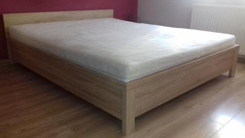 Eleganckie łóżko Kaspian 160x200, stelaż, materac Premia Fresh+