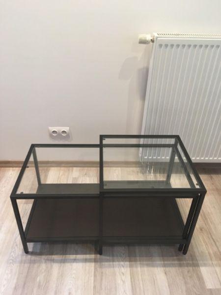 Stoliki 2 szt. IKEA czarny, brąz, metal, szkło
