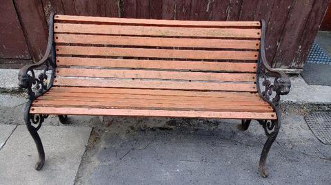 Ławka Ogrodowa Żeliwno Drewniana 130/70 cm
