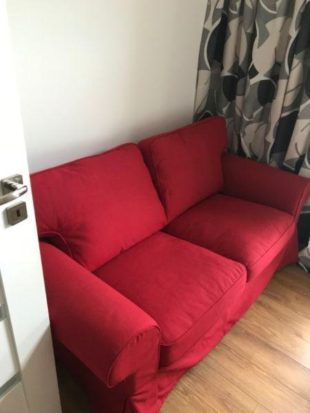 Nowa dwuosobowa sofa ektorp ikea czerwona