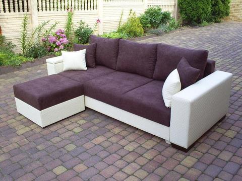 kanapa/sofa + dostawiana pufa/sprężyny bonell/150 cm szerokości spania