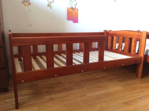 Łóżeczko dla dziecka drewniane sosnowe brązowe 160x80cm (2 szt)