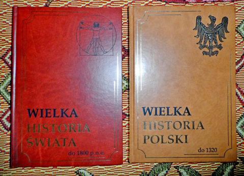 Wielka Historia Polski Świata Pinnex 2 tomy skórpodobna oprawa stan bdb biblioteka hotel