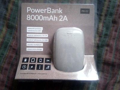 Power Bank 8000mAh, 2A, nowy