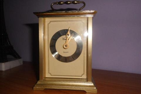 Zegar kominkowy zasilany na baterię - mały metalowy Vintage