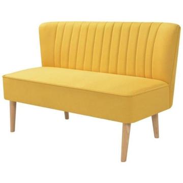 vidaXL Sofa 117x55,5x77 cm, żółty materiał (244074)