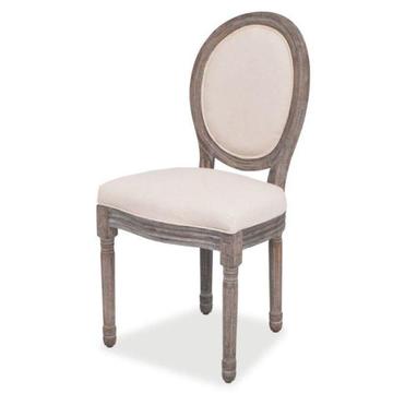 vidaXL Krzesła do jadalni, lniane, 2 szt. (244087)