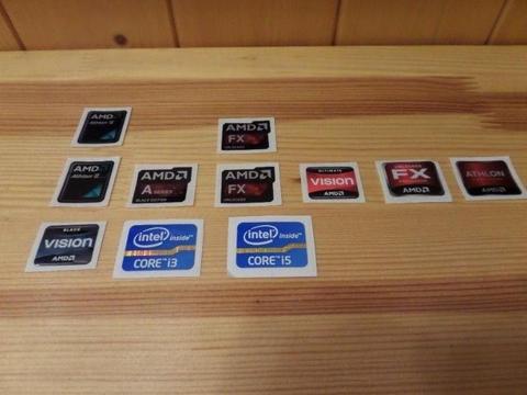 Naklejka naklejki Intel i3 i5 AMD Vision Athlon II FX A Series