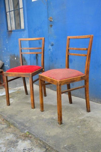 2 Krzesła, Krzesło tapicerowane PRL, Meble PRL