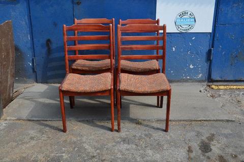 Krzesła drewniane tapicerowane 4 szt, Krzesło PRL, Meble PRL