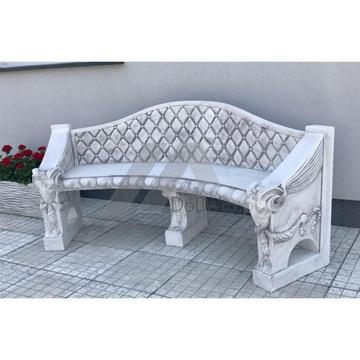 Meble ogrodowe betonowe -elegancka ławka z oparciem