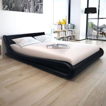vidaXL Rama łóżka 160x200cm sztuczna skóra, czarna (243360)