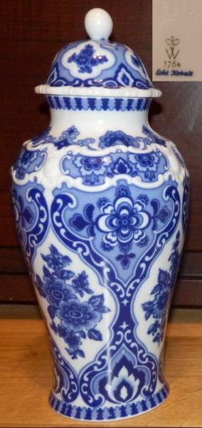 AMFORA echt kobalt 1764 Wallendorf zdobiona wazon z przykrywką GOCŁAW