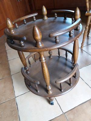 Barek, stolik na kółkach drewniany