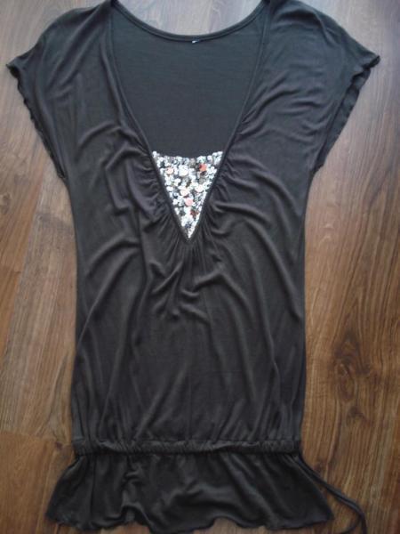 Brązowa TUNIKA ciążowa sukienka bluzka bluzeczka koszulka r. S-M 36-38