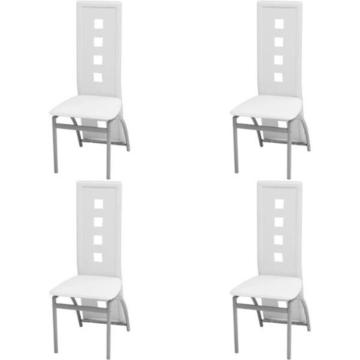 vidaXL Krzesła do jadalni ze sztucznej skóry, białe 4 szt.(243647)