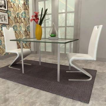 vidaXL Krzesła wspornikowe do jadalni, 2 szt., sztuczna skóra, białe (241296)