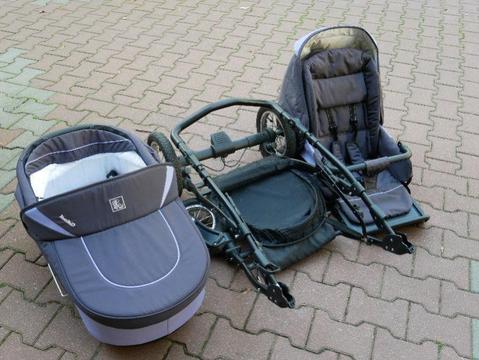 Wózek Jedo Fyn 2w1: gondola + spacerówka + dodatki