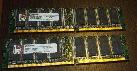 Pamięć RAM DDR (DDR1) 512MB lub 1GB 400MHz, 333MHz, 266MHz, sprawne, kilka sztuk dostępne