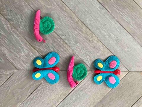 Motyle i ślimaki - ozdoby materiałowe dla dzieci