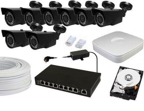 Monitoring IP Zestaw 8x kamera full HD 4Mpix + NVR + INNE