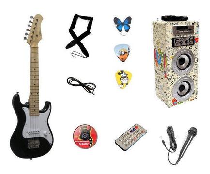 Zestaw muzyczny dla dzieci - gitara + wzmacniacz z USB + mikrofon - sklep Ursynów