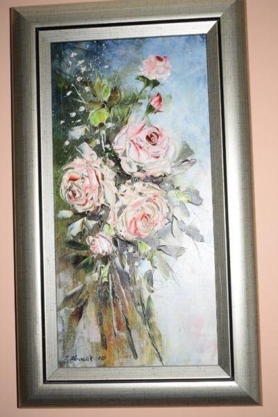 Obraz olejny 20x40 Jolanta Kowalik 'Róże'