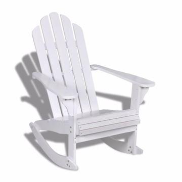 Drewniane krzesło bujane Białe(40861)