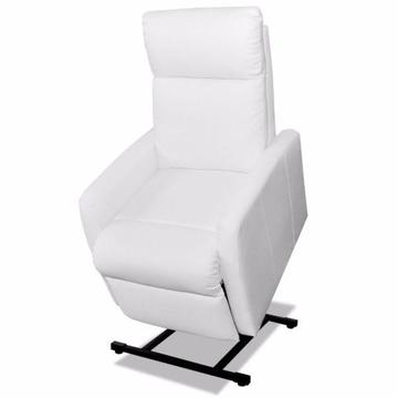 Dwupozycyjny fotel wypoczynkowy z regulowanym oparciem biały(241428)