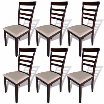 Krzesła jadalniane Brąz+Krem 6 w zestawie(271942)
