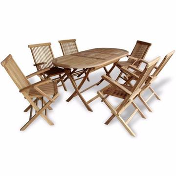 vidaXL Zestaw jadalny ogrodowy z drewna tekowego zestaw 7 elementów(42004)